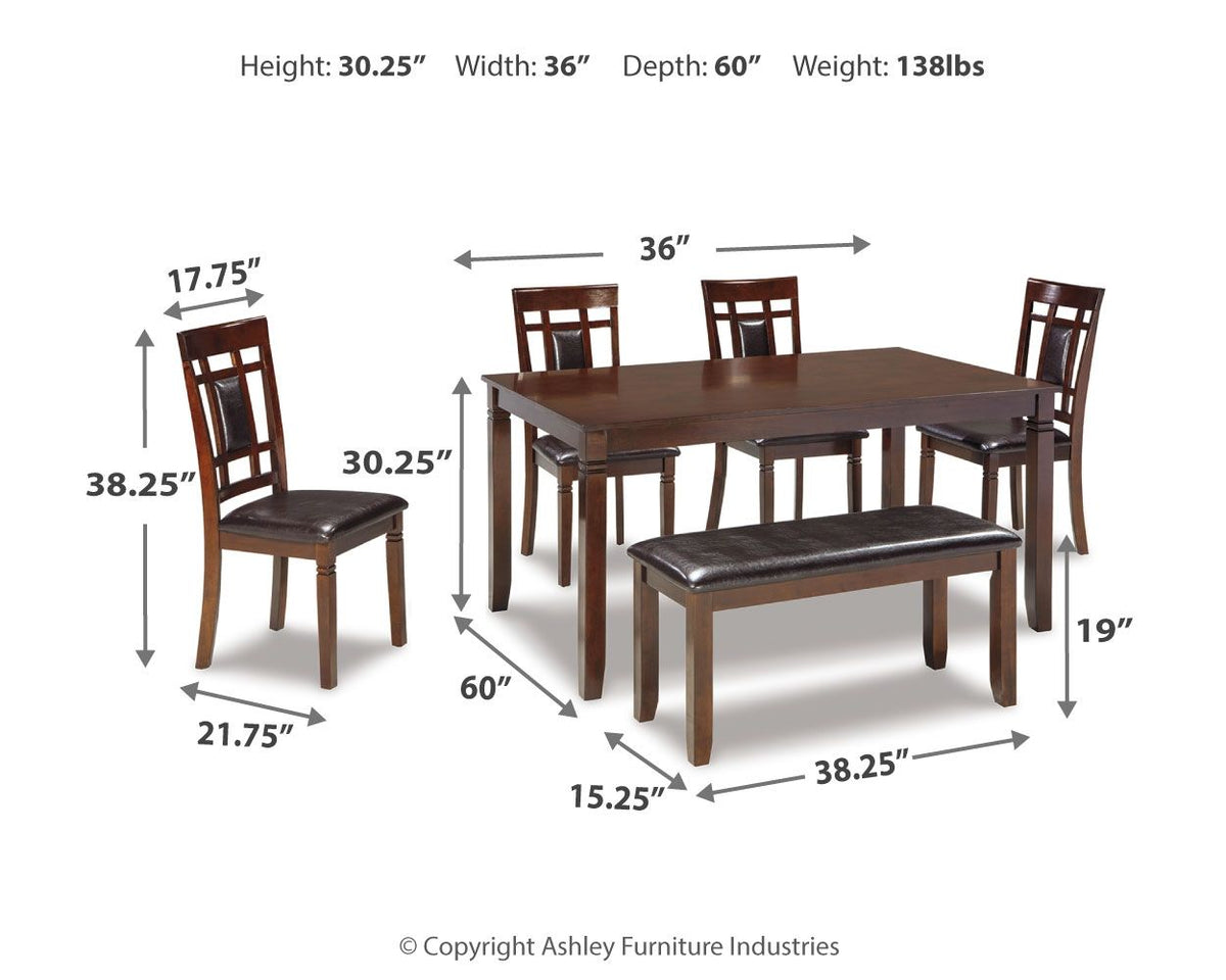 Bennox - Dining Room Table Set (Set of 6) - Brown - R&R Furniture Gallery (Fountain Valley, CA)