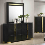 Lillestrom - Dresser, Black/Gold