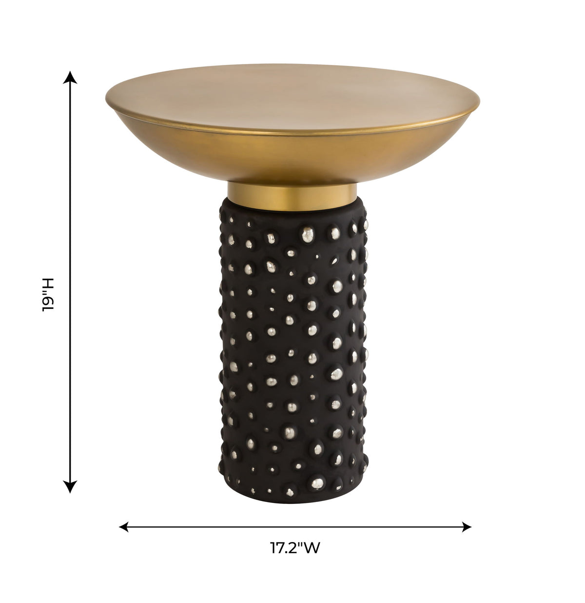 TOV Furniture Blaze glass and brass side table with light brown finish, featuring a modern design with a glass top and brass accents.