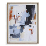 Abstract blue framed print by Uttermost, modern wall art with a sleek frame, suitable for contemporary home decor.