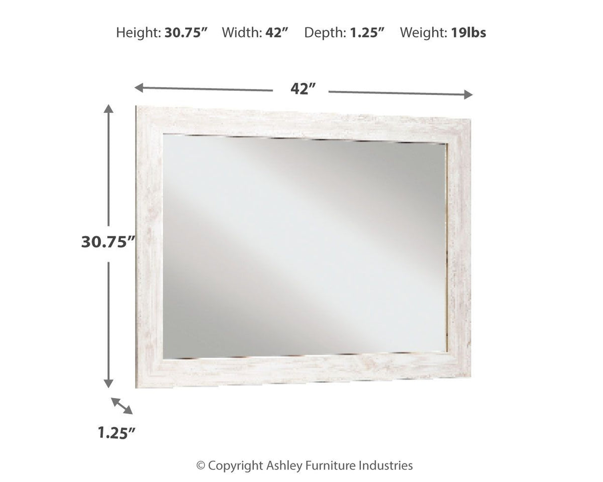 Paxberry - Bedroom Accent Mirror - Whitewash - R&R Furniture Gallery (Fountain Valley, CA)