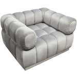 Image Low Profile Chair in Platinum Grey Velvet w/ Brushed Silver Base
