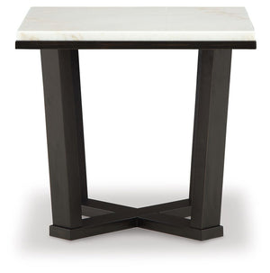 Fostead - Square End Table - White / Espresso - R&R Furniture Gallery (Fountain Valley, CA)