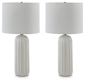 Clarkland - Ceramic Table Lamp (Set of 2) - White