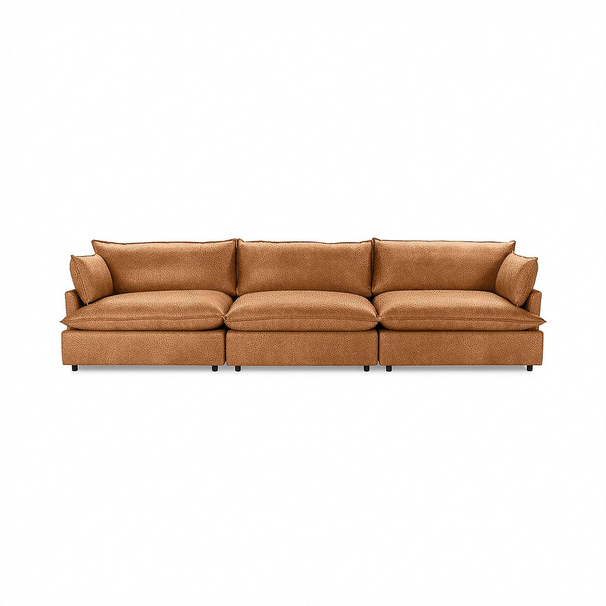 Classic Home Caplan modular sectional in a neutral fabric, showcasing its contemporary stationary design with multiple seating sections.