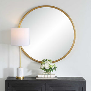34" Round Mirror - Gold Leaf