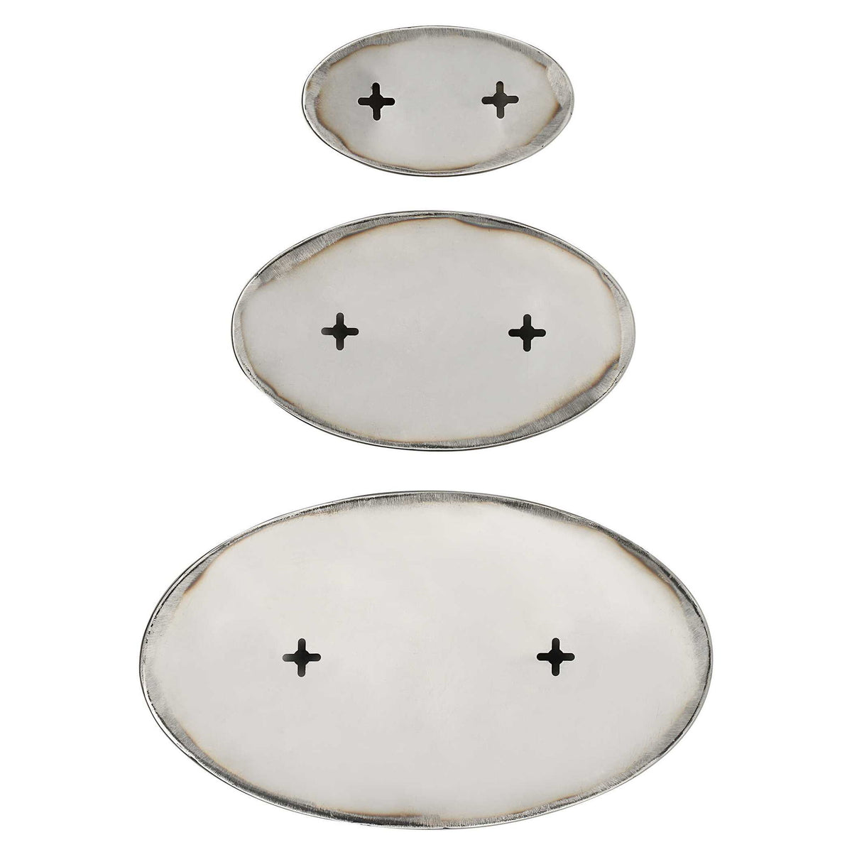 Dew - Metal Wall Decor (Set of 3) - Pearl Silver