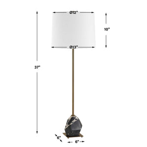 Rowland - Panda Marble Buffet Lamp - Black / Brass