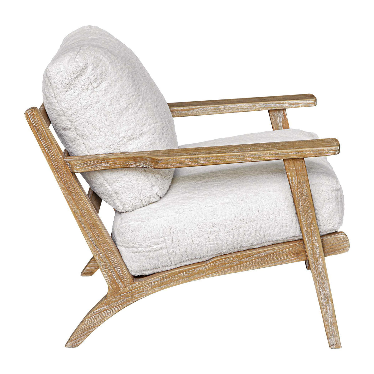 Laid - Back Sheepskin Accent Chair - White