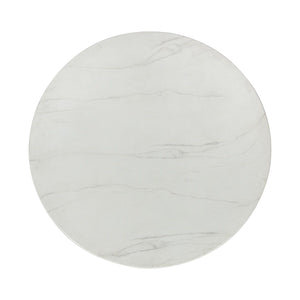 Caspia - 47" Outdoor Round Dining Table - Snowdrift White / Black
