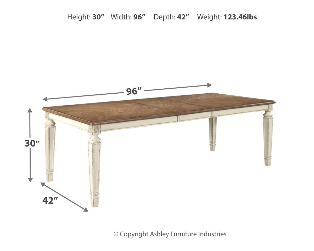 Realyn - Rectangular Dining Room Extension Table - Chipped White - R&R Furniture Gallery (Fountain Valley, CA)