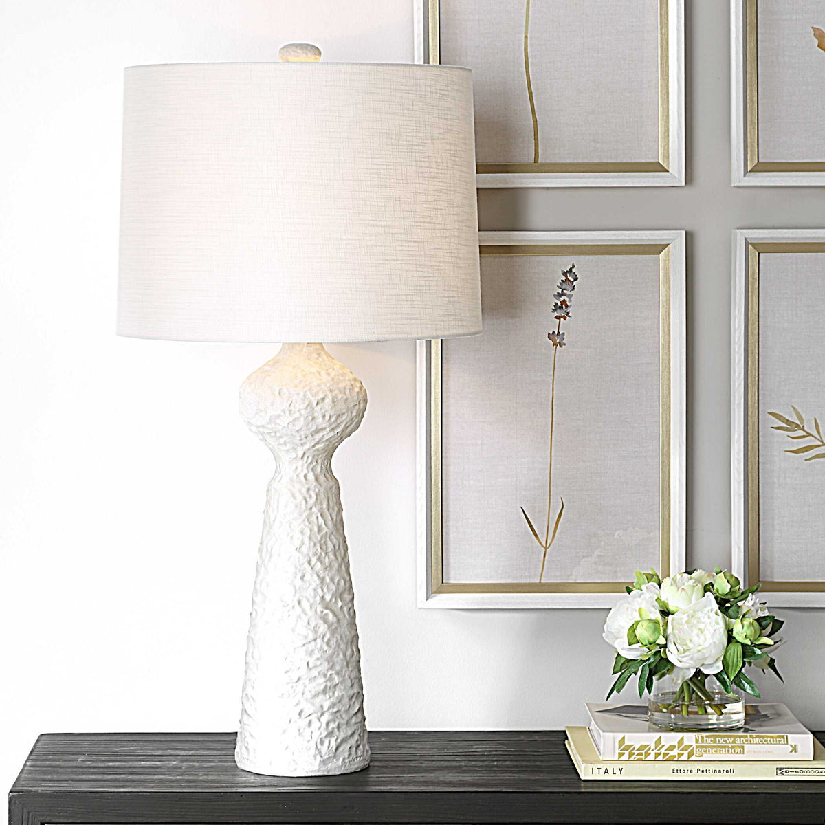 Sonata - Textured Table Lamp - White