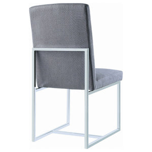 Upholstered Dining Chair Set With Base (Set of 2) - Gray