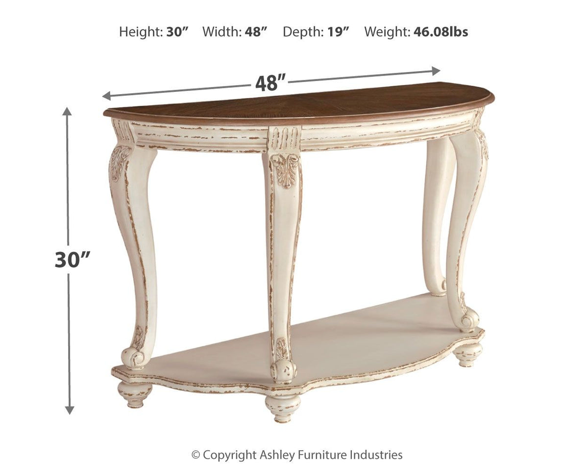 Realyn - Sofa Table - White / Brown - R&R Furniture Gallery (Fountain Valley, CA)
