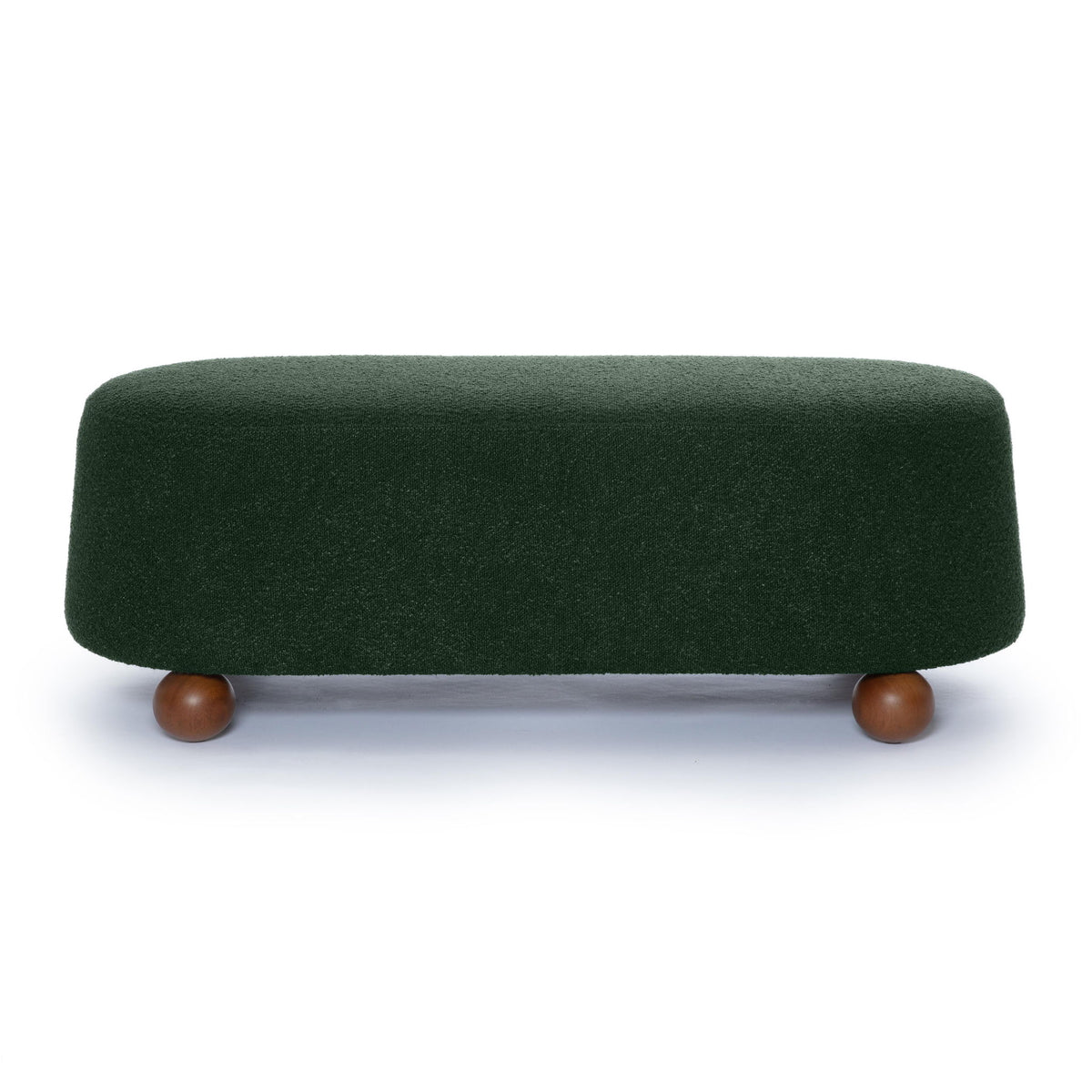 Jaine - Boucle Large Ottoman - Forest Green - R&R Furniture Gallery (Fountain Valley, CA)