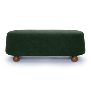 Jaine - Boucle Large Ottoman - Forest Green - R&R Furniture Gallery (Fountain Valley, CA)