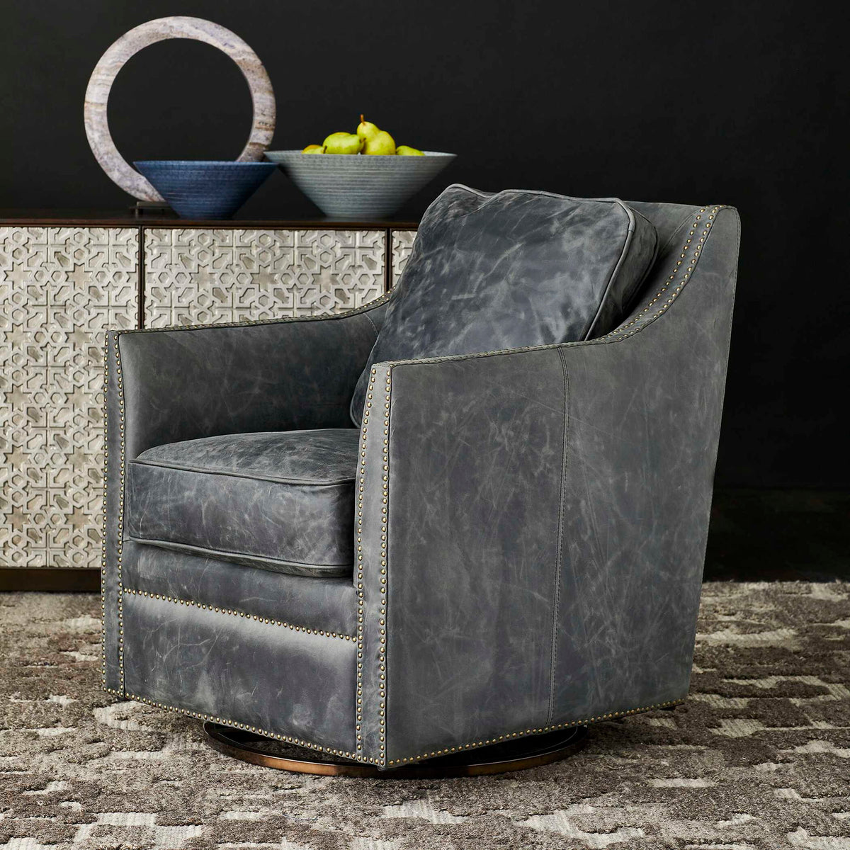 Inclination - Swivel/Glider Chair - Charcoal Gray