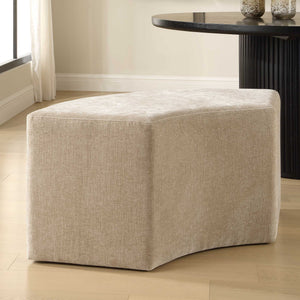 Khai - Rounded Plush Dining Bench - Brown