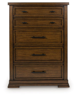Taffenbrook - Five Drawer Chest - Medium Brown - R&R Furniture Gallery (Fountain Valley, CA)