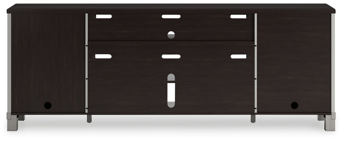 Darborn - XL TV Stand W/Fireplace Option - Gray / Brown - R&R Furniture Gallery (Fountain Valley, CA)
