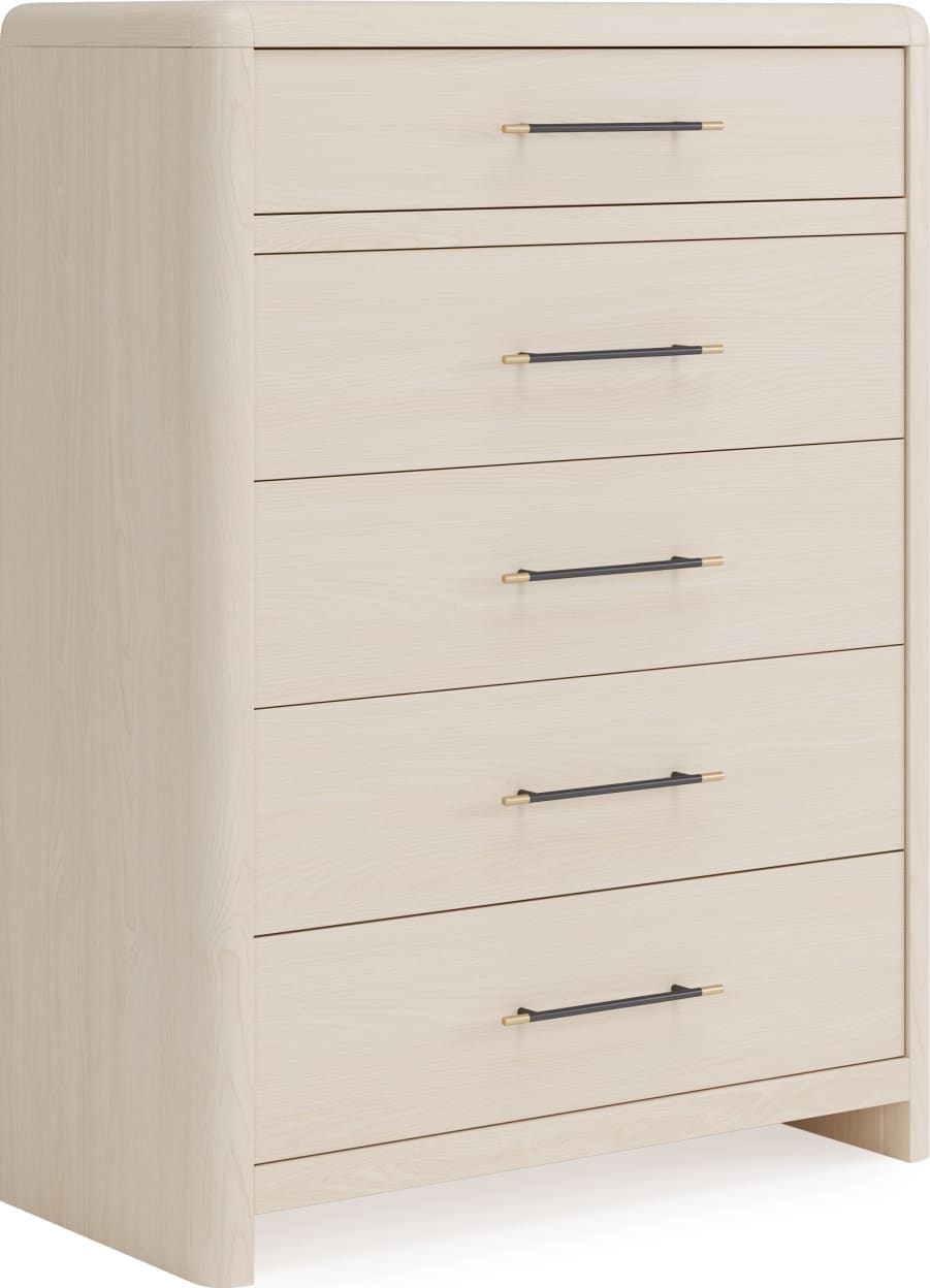 Wallen 5 Drawer Chest- Wht Snd - R&R Furniture Gallery (Fountain Valley, CA)