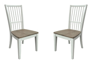Americana Modern Dining - Spindle Back Dining Chair (Set of 2) - Cotton White - R&R Furniture Gallery (Fountain Valley, CA)