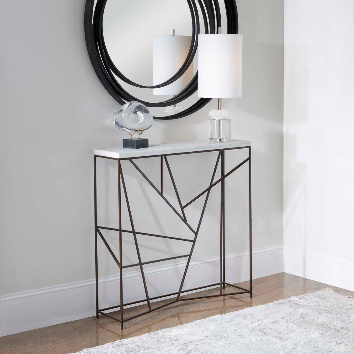 Pick Up Sticks - Console Table - Bronze / White
