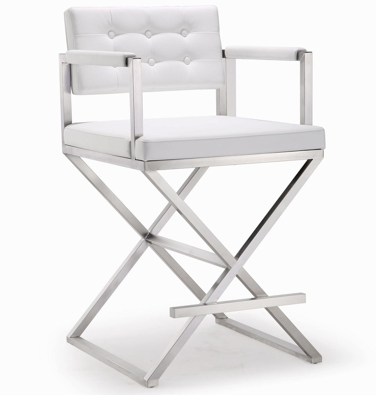 Director - Stainless Steel Counter Stool - R&R Furniture Gallery (Fountain Valley, CA)