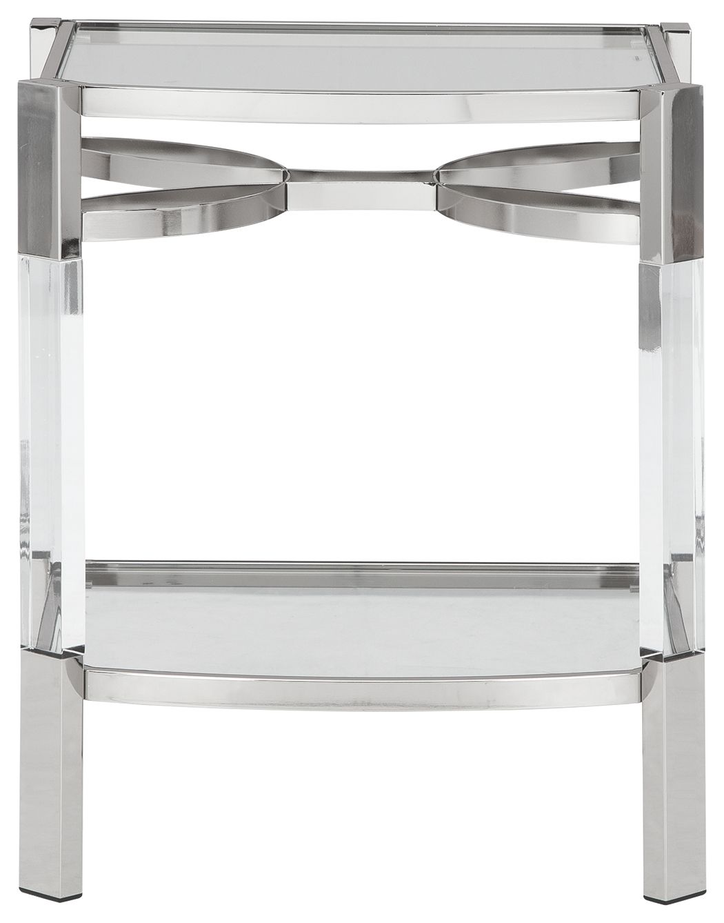Chaseton - Accent Table - Clear / Silver Finish - R&R Furniture Gallery (Fountain Valley, CA)