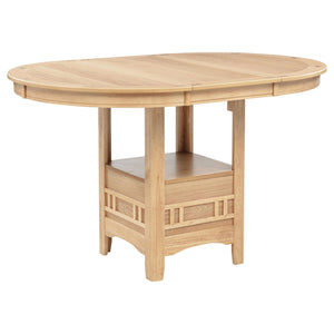 Lavon Oval 60-inch Counter Height Extension Dining Table Light Oak