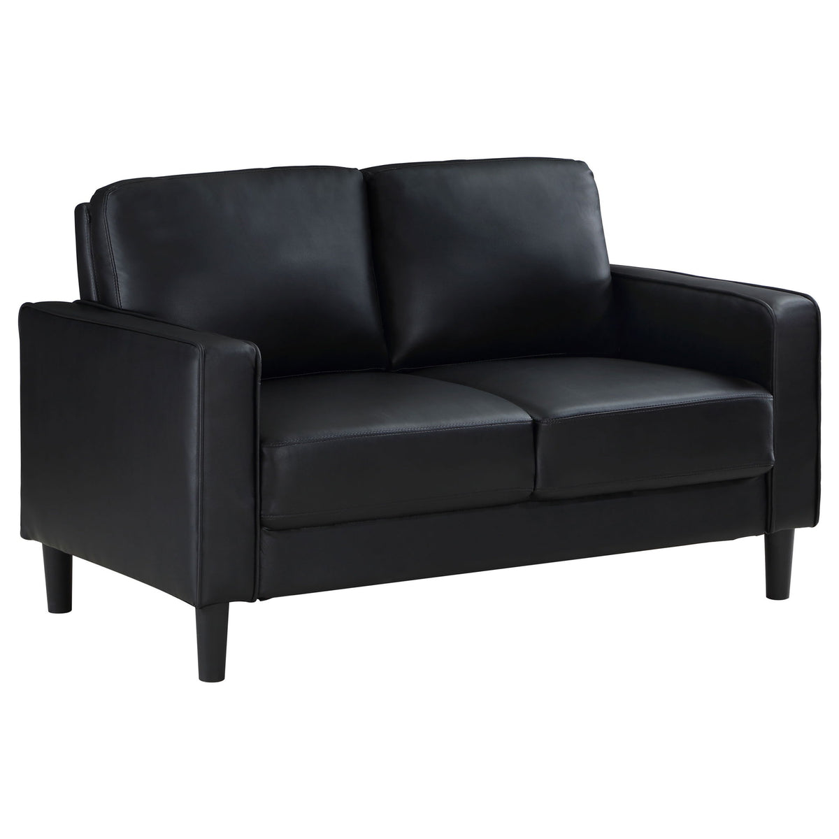 Ruth - 2 Piece Track Arm Sofa Set With Cushions - Black