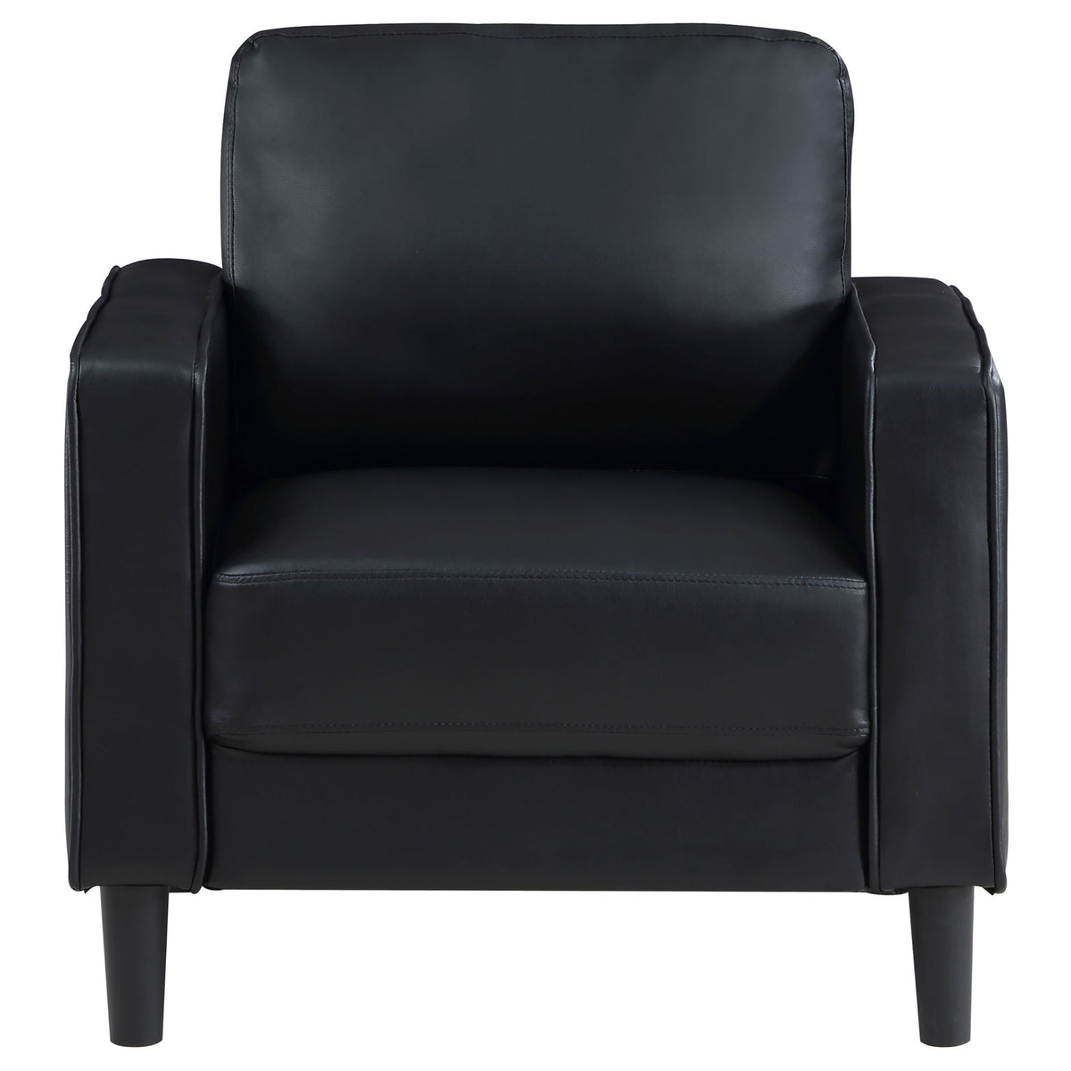 Weld 3 Piece Upholstered Track Arm Sofa Set - Black