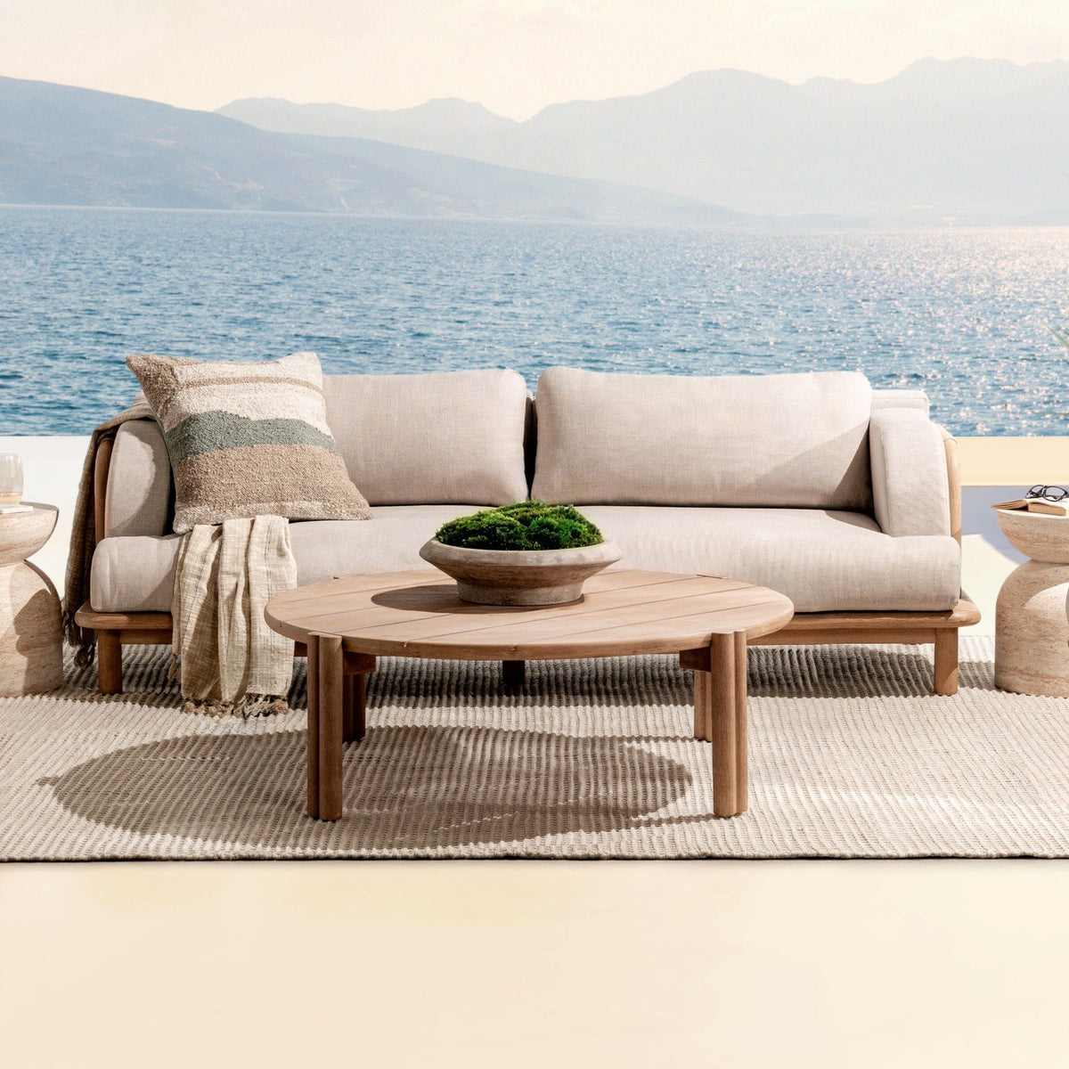 Oliver - Outdoor Round Coffee Table - Butterscotch - R&R Furniture Gallery (Fountain Valley, CA)