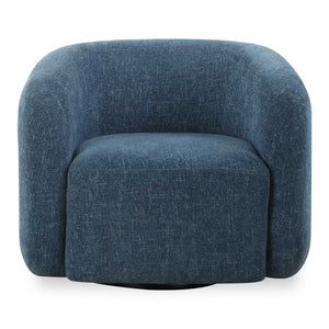 Junie - Swivel Barrel Chair - Blue