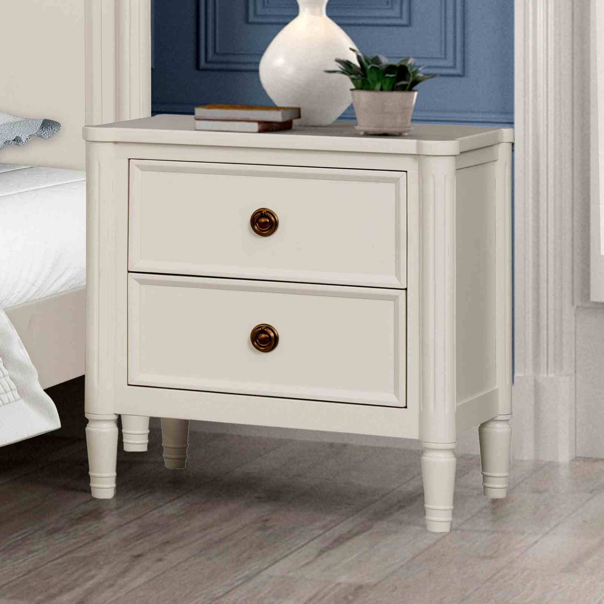 Nightstand w/ USB A-C, White - FM79012WH-N