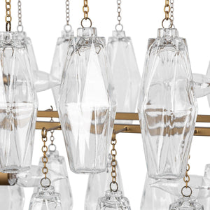 Tressia - Glass Round Chandelier - Brass - R&R Furniture Gallery (Fountain Valley, CA)
