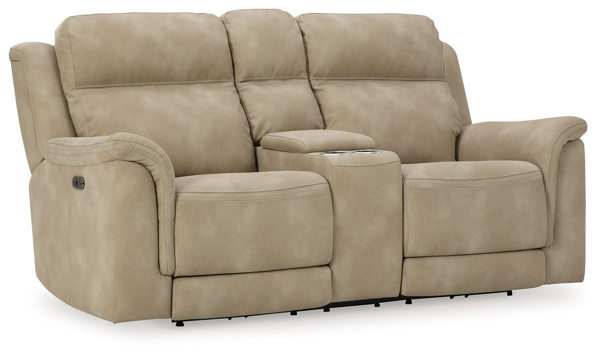 Next-Gen Durapella - Reclining Power Loveseat With Console - R&R Furniture Gallery (Fountain Valley, CA)