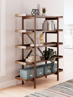 Lyncott - Bookcase - Brown - R&R Furniture Gallery (Fountain Valley, CA)