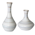 Potter - Fluted Striped Vases (Set of 2) - Light Blue