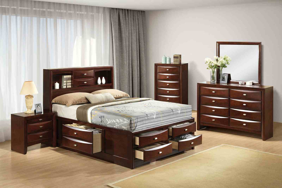 Zosimo - Queen Bed, Dark Cherry