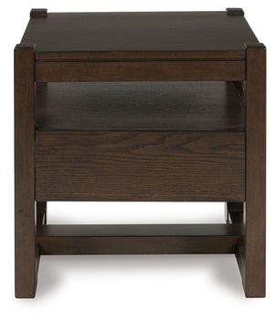 Breckington - Square End Table - Dark Brown - R&R Furniture Gallery (Fountain Valley, CA)