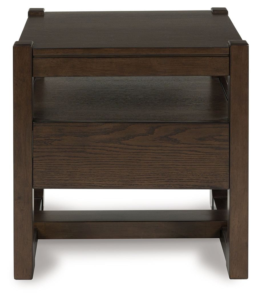 Breckington - Square End Table - Dark Brown - R&R Furniture Gallery (Fountain Valley, CA)