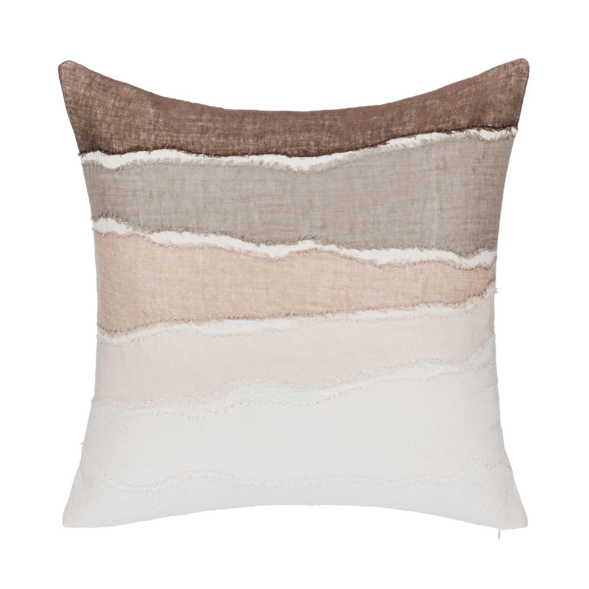 Bikram - 22" x 22" LN Pillow - Ivory / Mocha Cream - R&R Furniture Gallery (Fountain Valley, CA)