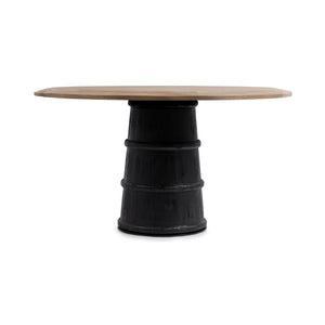 Round dining table by Classic Home, 55-inch Lunen Soft Reef Noir dining table with a modern design and smooth surface.