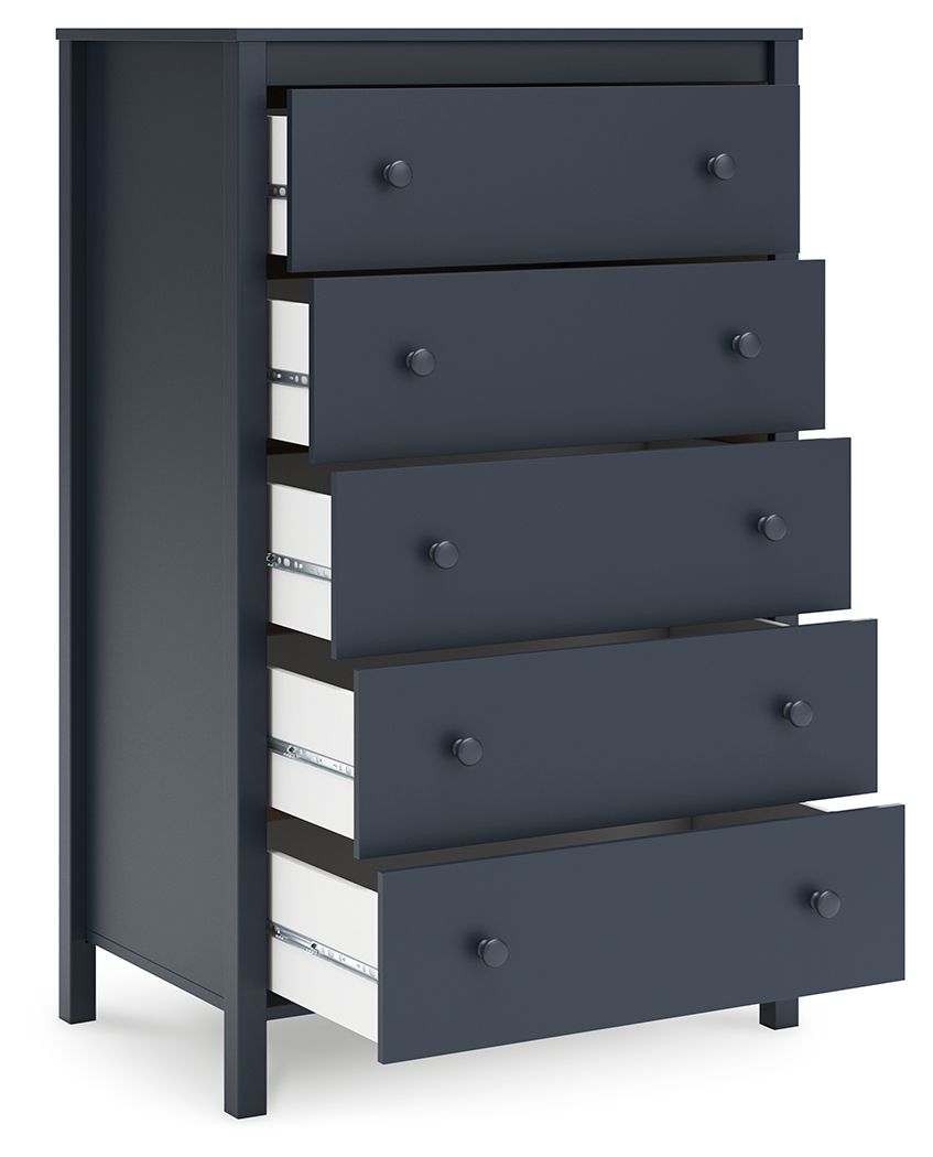 Simmenfort - Five Drawer Chest - Navy Blue - R&R Furniture Gallery (Fountain Valley, CA)