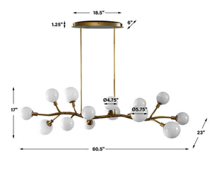 Meandering - 14 Light Pendant