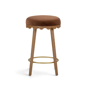 Oodle - Performance Vegan Mohair Light Walnut Stool