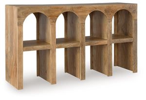 Luzmanacy - Console Sofa Table - Natural Brown - R&R Furniture Gallery (Fountain Valley, CA)