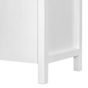 Modern Tall Storage Bookcase Cabinet With 2 Open Shelves & Double Doors