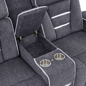 Austin - Recliner With Storage Arms - Gray